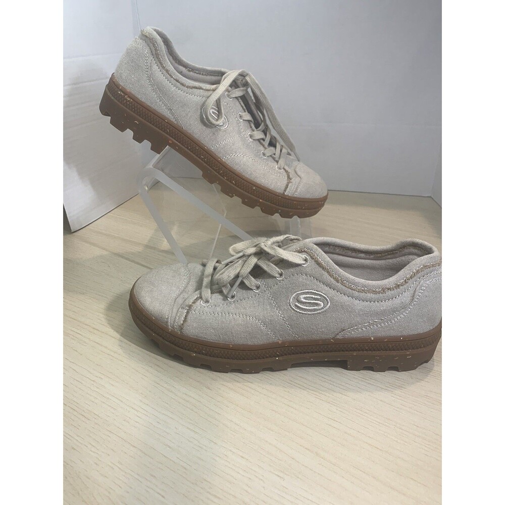 Skechers Street Roadies Chunky Sneaker Retro Y2K Style Beige Canvas Sz 9.5
